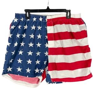 Lands End Lounge Sleep Shorts Mens 42‎ USA Flag Sleepwear Patriotic PJs